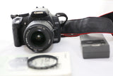 Canon EOS Digital Rebel XT 8.0MP DSLR w 18-55mm EF-S IS Lens OK condition Black