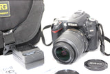 Nikon D90 12.3MP DSLR Camera w/ Case, Manual, 18-55mm AF-S G VR Lens - EXCELLENT