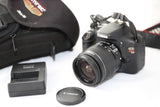 Canon EOS Rebel T2i / EOS 550D 18.0MP DSLR Black Camera Lens & Case - EXCELLENT