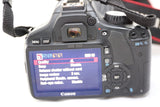 Canon EOS Rebel T2i / EOS 550D 18.0MP DSLR Black Camera Lens & Case - EXCELLENT