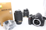 Nikon D3000 DSLR w 18-55mm & 55-200mm VR AF-S G ED lenses - BRAND NEW