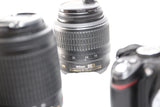 Nikon D3000 DSLR w 18-55mm & 55-200mm VR AF-S G ED lenses - BRAND NEW