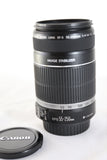 Canon EF-S 55-250mm F/4-5.6 IS Telephoto Zoom Lens Both Caps - EXCELLENT