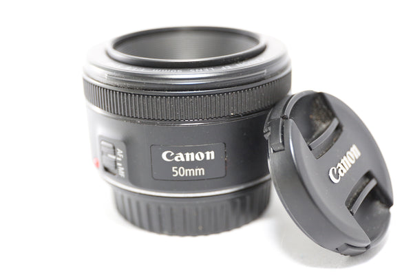 Canon EF 50mm f/1.8 STM Lens - Black w/ Both Caps - MINT