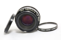Pentax SMC Pentax-A 50mm f/2.0 Lens w Filter & both caps - EXCELLENT