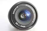 Nikon Nikkor AI-S 28mm f2.8 Series E Lens AIS BOTH lens caps