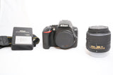 Nikon D5500 24.2MP DSLR camera Black Kit w/ VR II 18-55mm Lens 5k Shutter MINT
