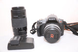 Sony Alpha DSLR-A380 14.2MP Digital SLR DT SAM 18-55mm & 75-300mm Kit EXCELLENT