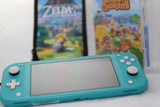 Nintendo Switch Lite Console - Turquoise W Zelda Case & Animal Crossing Game