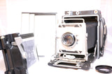 Graflex Crown Graphic 4x5 camera 135mm Schneider 4.7 & Polaroid 52 FILM & TESTED