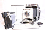 Graflex Crown Graphic 4x5 camera 135mm Schneider 4.7 & Polaroid 52 FILM & TESTED