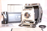 Graflex Crown Graphic 4x5 camera 135mm Schneider 4.7 & Polaroid 52 FILM & TESTED