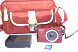 Nikon 1 J3 camera with case and memory card