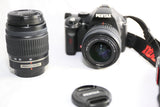 PENTAX Pentax K K-x 12.4 MP DSLR 18-55mm & 50-200mm DAL ED two lenses MINT