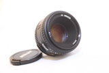 NIKON AF 50mm F1.8 NIKKOR Lens & caps NEAR MINT
